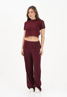 ADIDAS ORIGINALS Pantalone sportivo FIREBIRD IN PIZZO bordeaux da donna KC6445 . ADIDAS ORIGINALS 