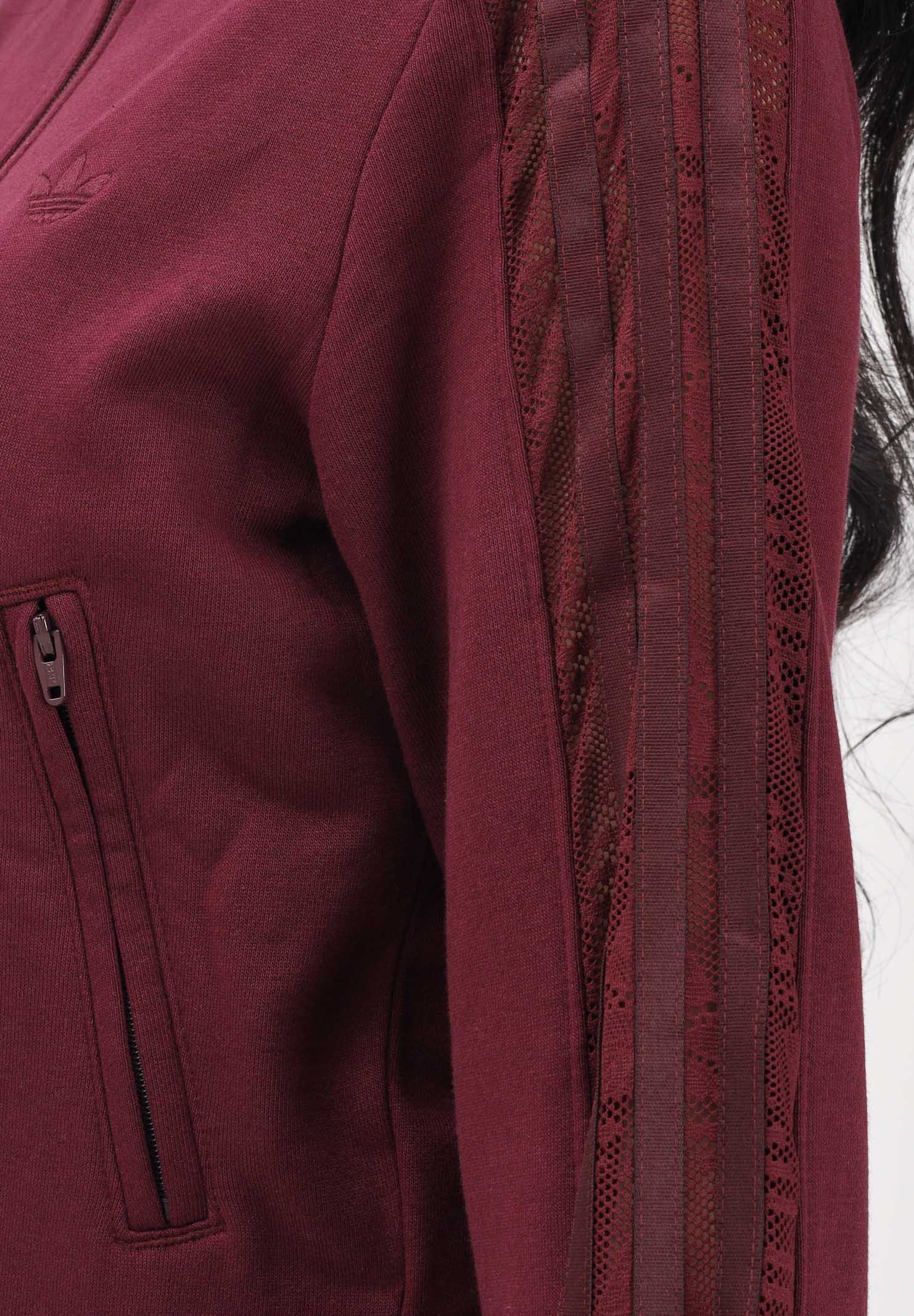 ADIDAS ORIGINALS Felpa con zip FIREBIRD LACE bordeaux da donna KC6451 . ADIDAS ORIGINALS 