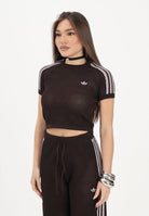 ADIDAS ORIGINALS Maglia a manica corta KNITTED CROCHET CALI marrone da donna KC6480 . ADIDAS ORIGINALS 