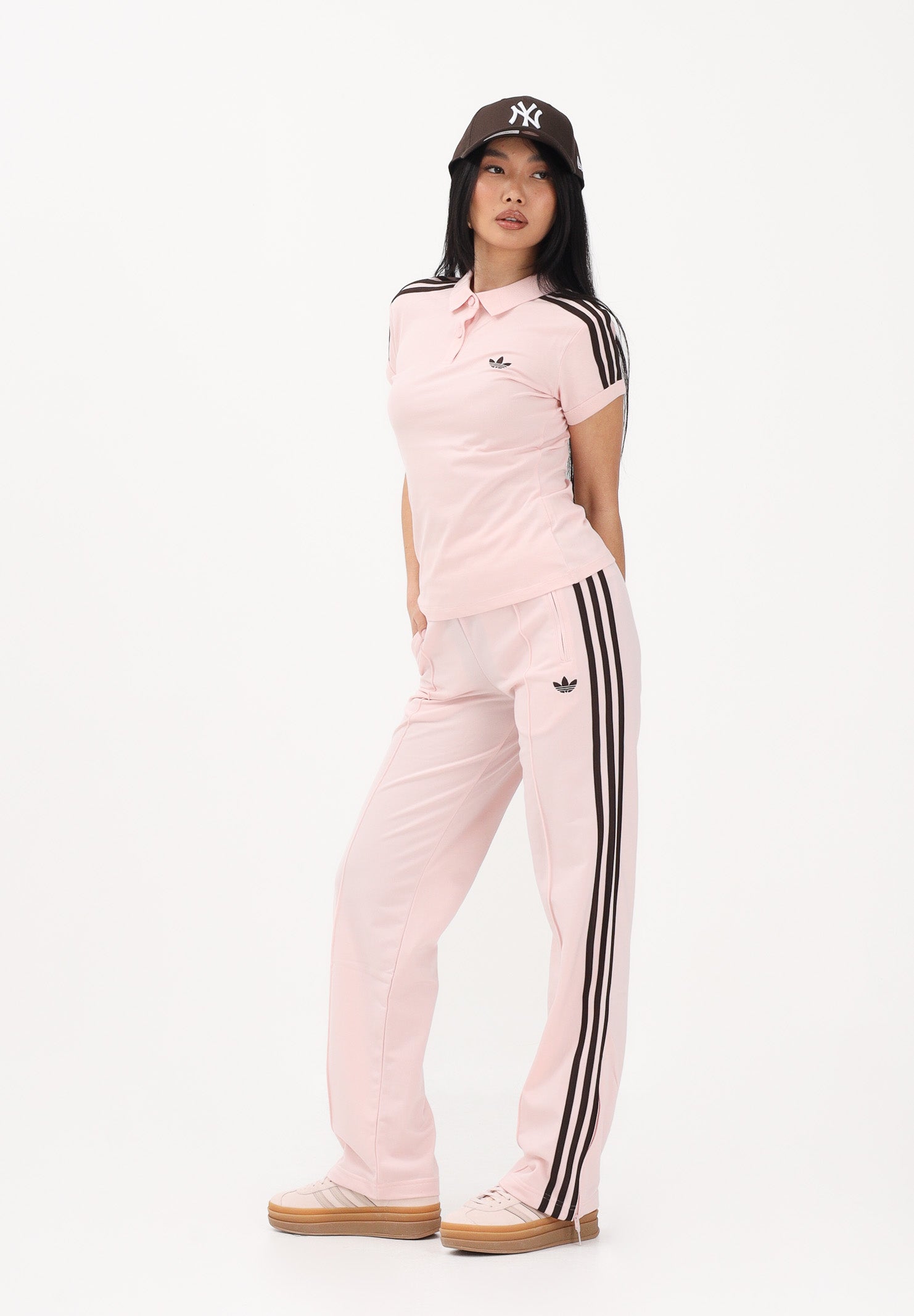 ADIDAS ORIGINALS Pantalone sportivo FIREBIRD CLASSIC rosa e marrone da donna KC6562 . ADIDAS ORIGINALS 