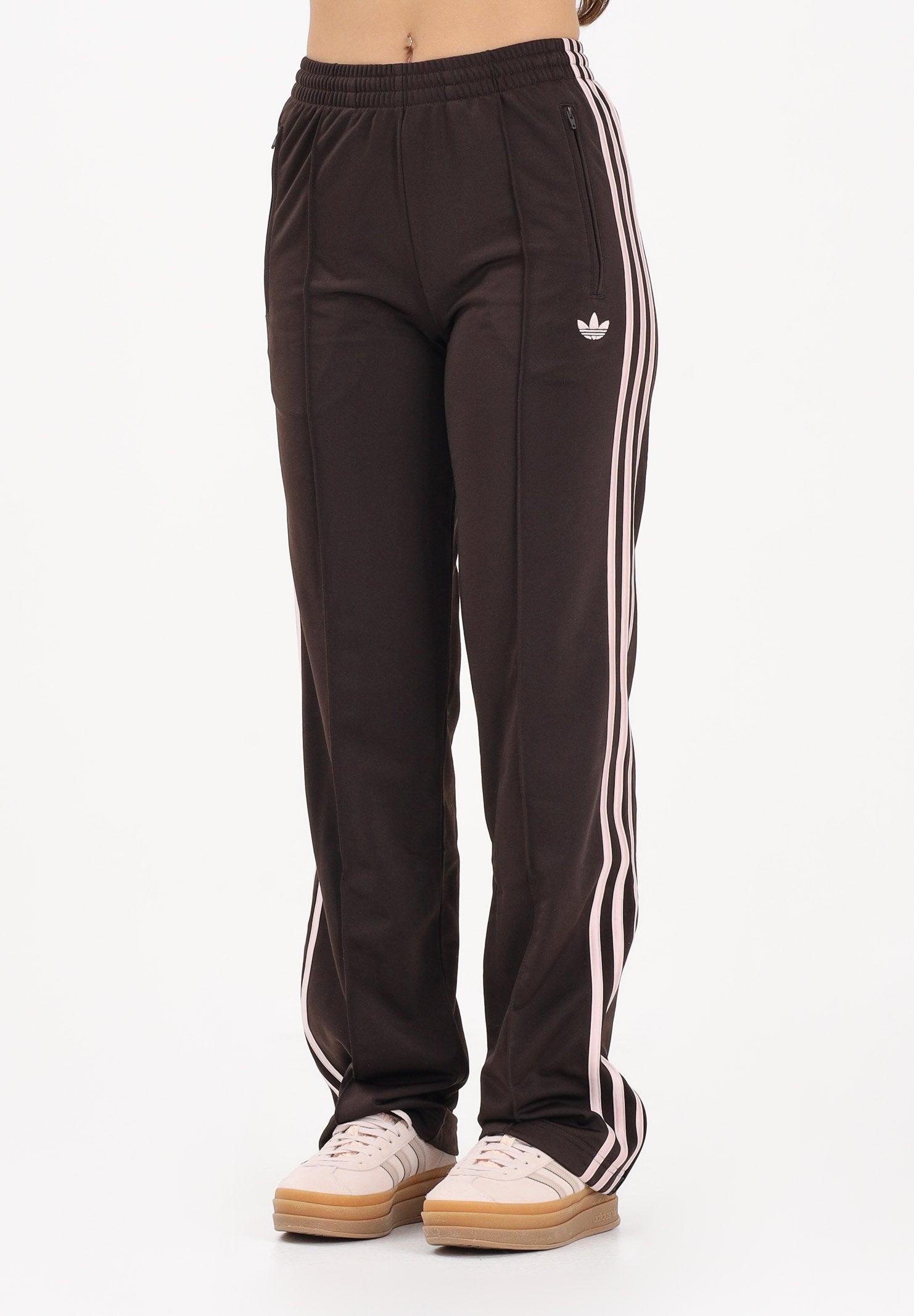 ADIDAS ORIGINALS Pantalone sportivo Firebird Classic marrone e rosa da donna KC6563 . ADIDAS ORIGINALS 