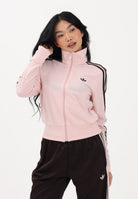 ADIDAS ORIGINALS Felpa con zip FIREBIRD CLASSIC rosa e marrone da donna KC6573 . ADIDAS ORIGINALS 