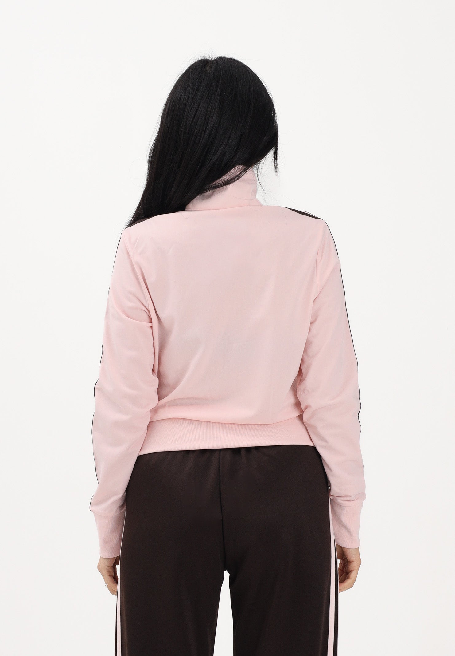 ADIDAS ORIGINALS Felpa con zip FIREBIRD CLASSIC rosa e marrone da donna KC6573 . ADIDAS ORIGINALS 