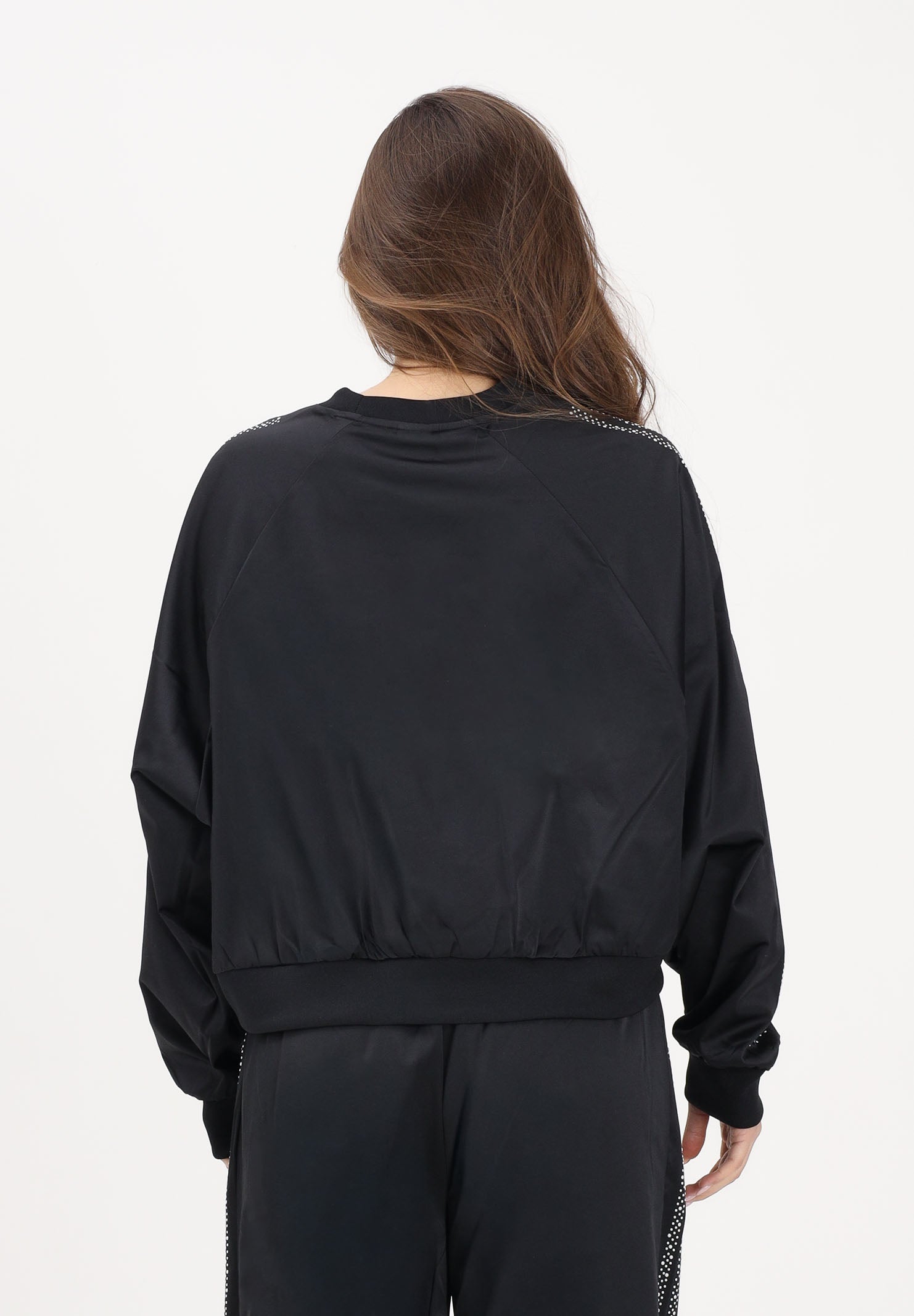 ADIDAS ORIGINALS Felpa girocollo PEARL JACQUARD nera da donna KC8087 . ADIDAS ORIGINALS 