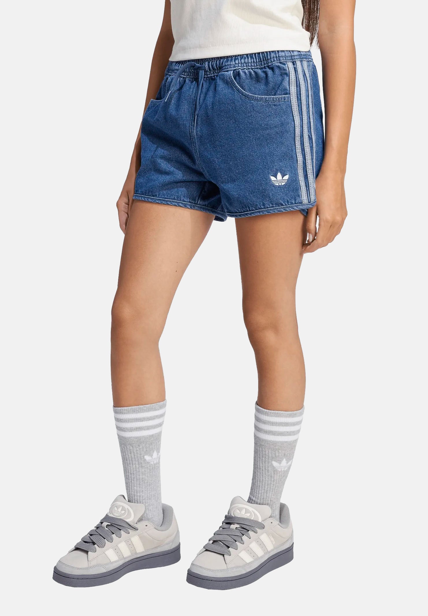 ADIDAS ORIGINALS shorts Denim Sprinter Shorts blu denim MEDVIN blu medio unisex bambino e bambina KC8518 . ADIDAS ORIGINALS 