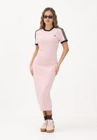 ADIDAS ORIGINALS Abito midi Slim 3-Stripes rosa e marrone da donna KC9014 . ADIDAS ORIGINALS 