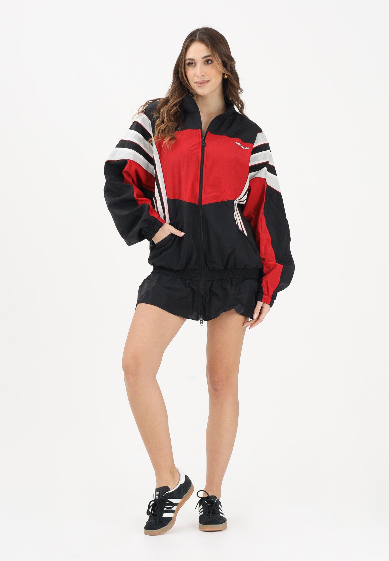 ADIDAS ORIGINALS Abito corto SANTIAGO WOVEN nero da donna KC9134 . ADIDAS ORIGINALS 