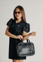 ADIDAS ORIGINALS Abito corto nero da donna con maniche a palloncino KD0302 . ADIDAS ORIGINALS 