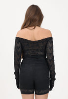 ADIDAS ORIGINALS Top a manica lunga Lace Bardot nero da donna<BR/> KD0350 . ADIDAS ORIGINALS 