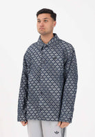 ADIDAS ORIGINALS Camicia a manica lunga in denim blu da uomo con motivo monogramma KD0397 . ADIDAS ORIGINALS 