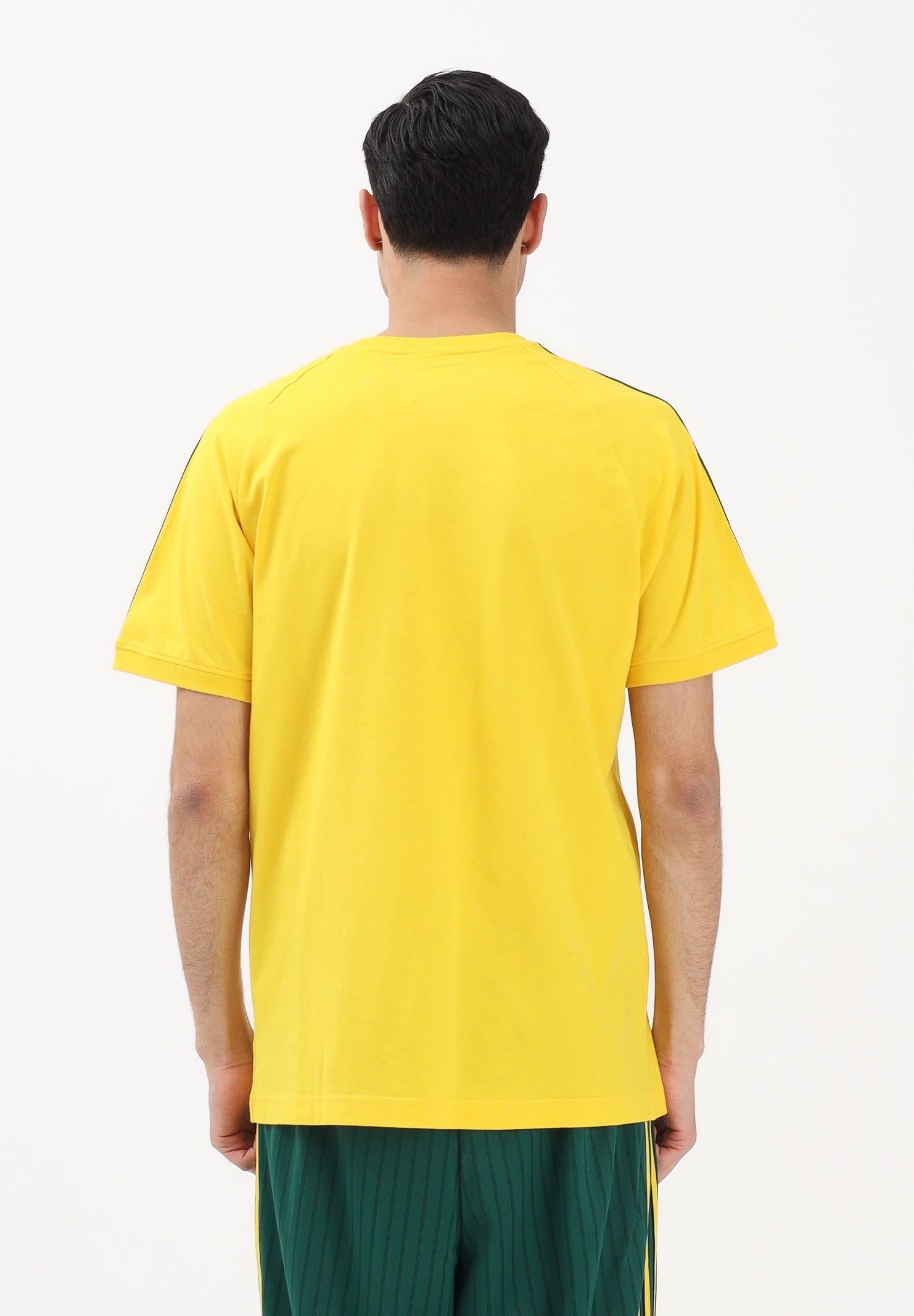 ADIDAS ORIGINALS T-shirt a manica corta Monogram Infill 3S gialla e verde da uomo KD0404 . ADIDAS ORIGINALS 