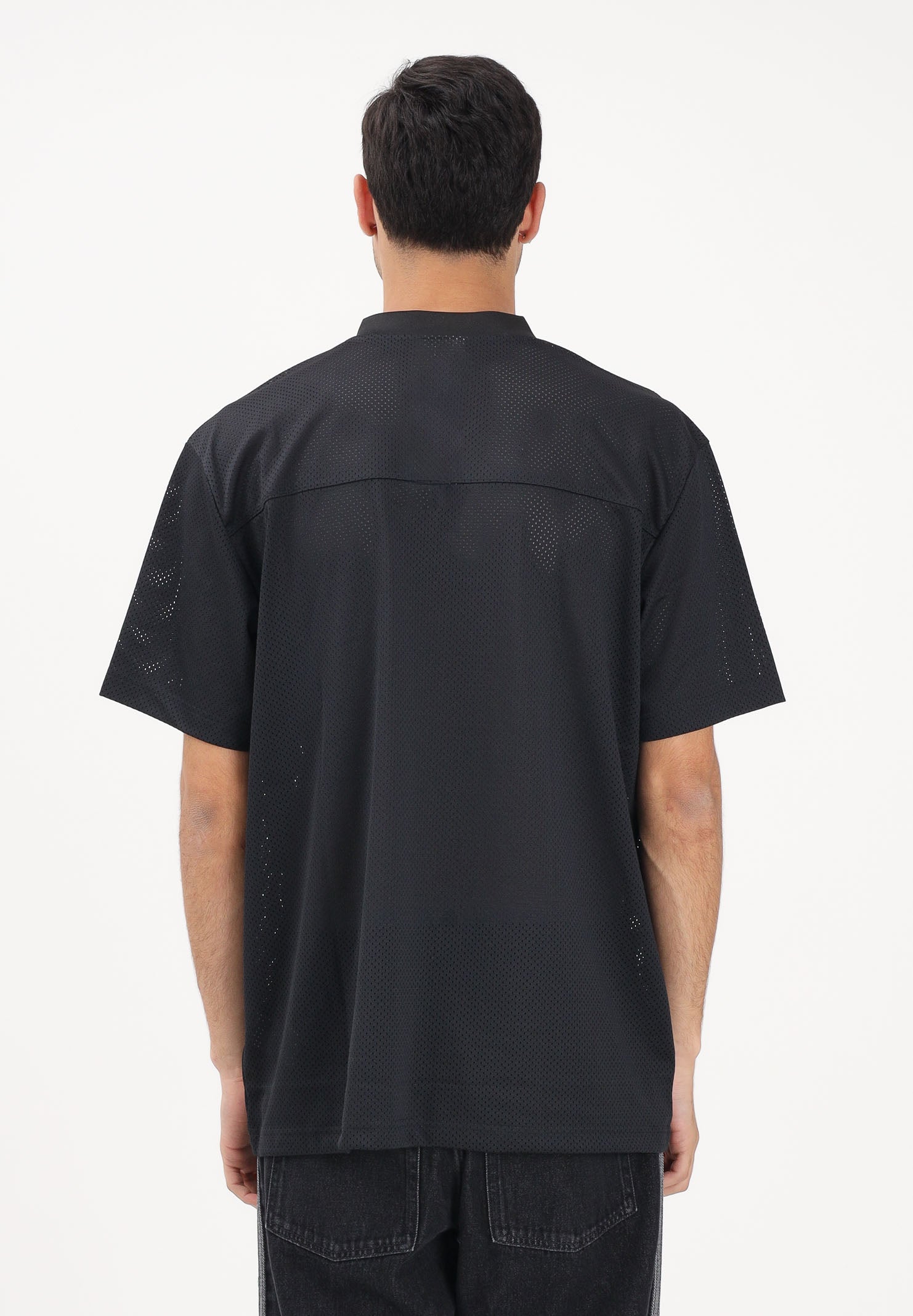 ADIDAS ORIGINALS T-shirt a manica corta JERSEY VARSITY FOOTBALL nera da uomo KD0523 . ADIDAS ORIGINALS 