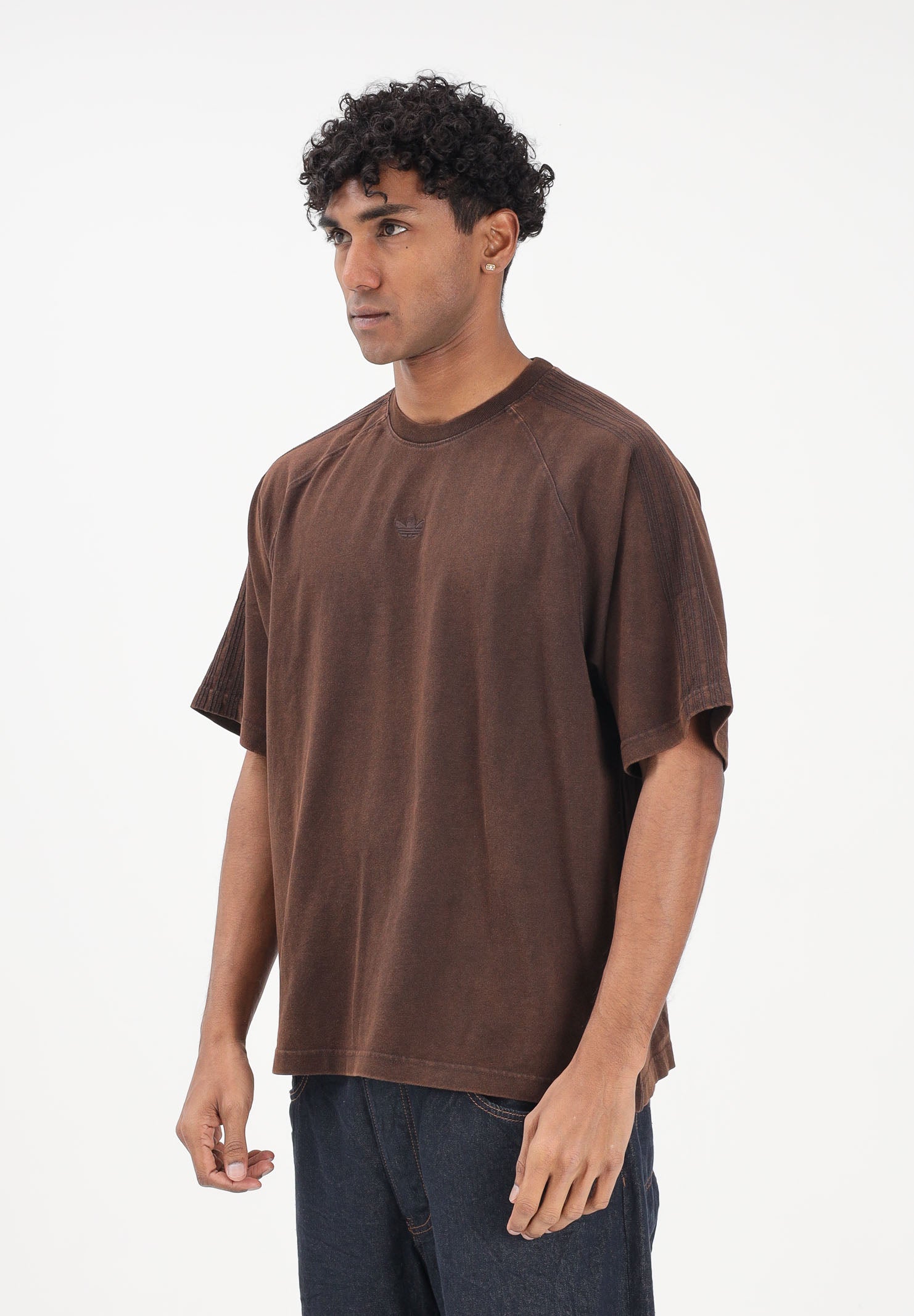 ADIDAS ORIGINALS T-shirt a manica corta Premium Essentials Retro Washed marrone da uomo KD0743 . ADIDAS ORIGINALS 