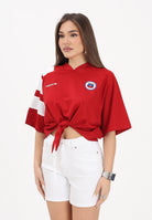 ADIDAS ORIGINALS T-shirt a manica corta Chile Reconstructed Bringback rossa da donna KD0968 . ADIDAS ORIGINALS 