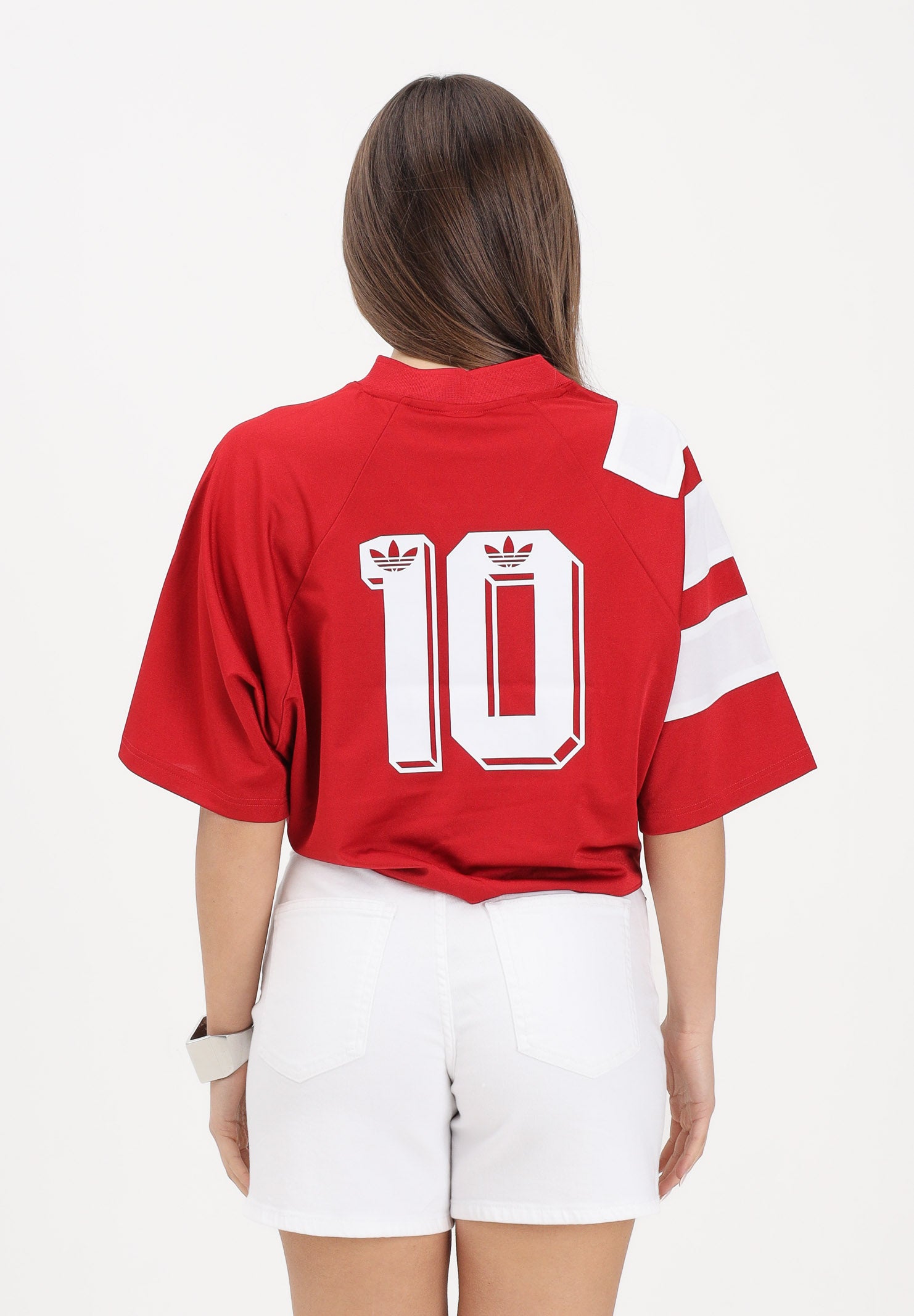 ADIDAS ORIGINALS T-shirt a manica corta Chile Reconstructed Bringback rossa da donna KD0968 . ADIDAS ORIGINALS 