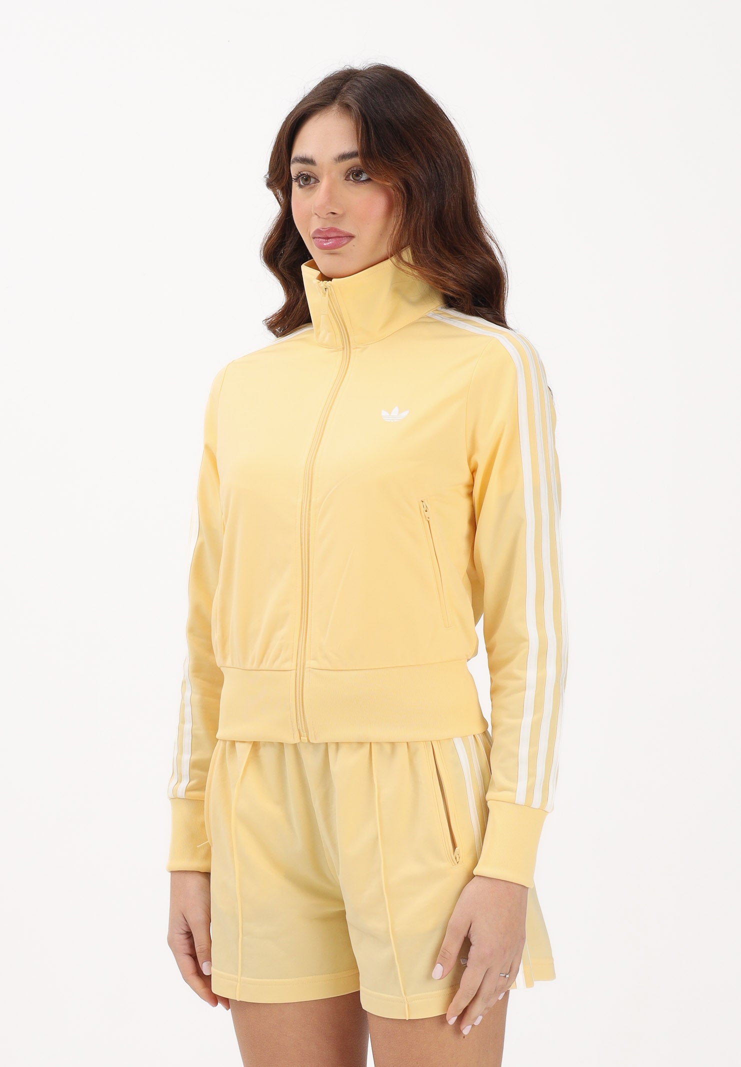 ADIDAS ORIGINALS Felpa con zip Firebird Classic gialla da donna KD1332 . ADIDAS ORIGINALS 