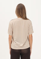 ADIDAS ORIGINALS T-shirt a manica corta beige da donna con logo KD1348 . ADIDAS ORIGINALS 