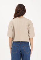 ADIDAS ORIGINALS T-shirt a manica corta Essentials Crop beige da donna KD1363 . ADIDAS ORIGINALS 