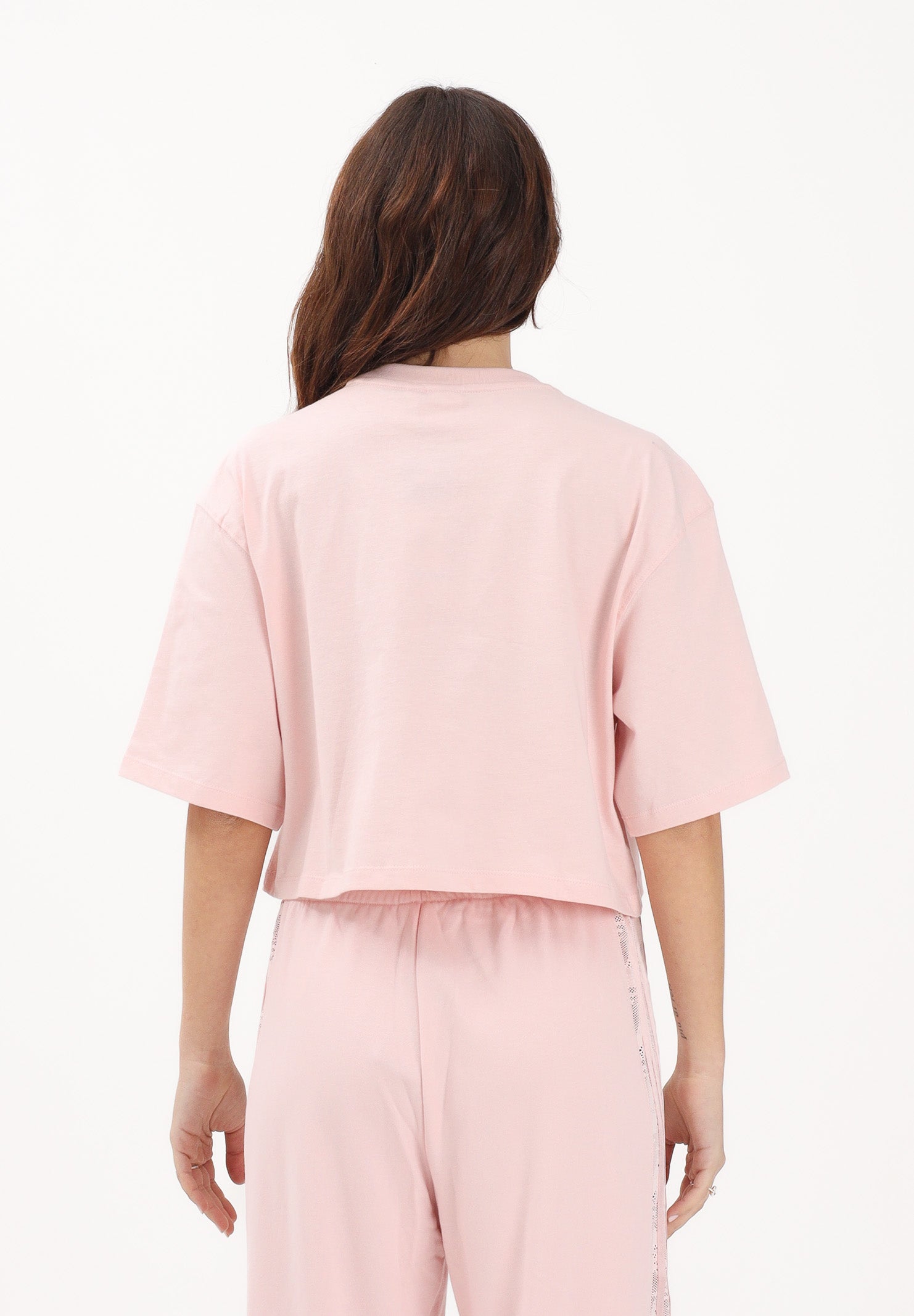 ADIDAS ORIGINALS T-shirt a manica corta Essentials Crop rosa da donna KD1365 . ADIDAS ORIGINALS 
