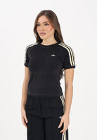 ADIDAS ORIGINALS T-shirt a manica corta Terry Towel Cali nera da donna KD1412 . ADIDAS ORIGINALS 