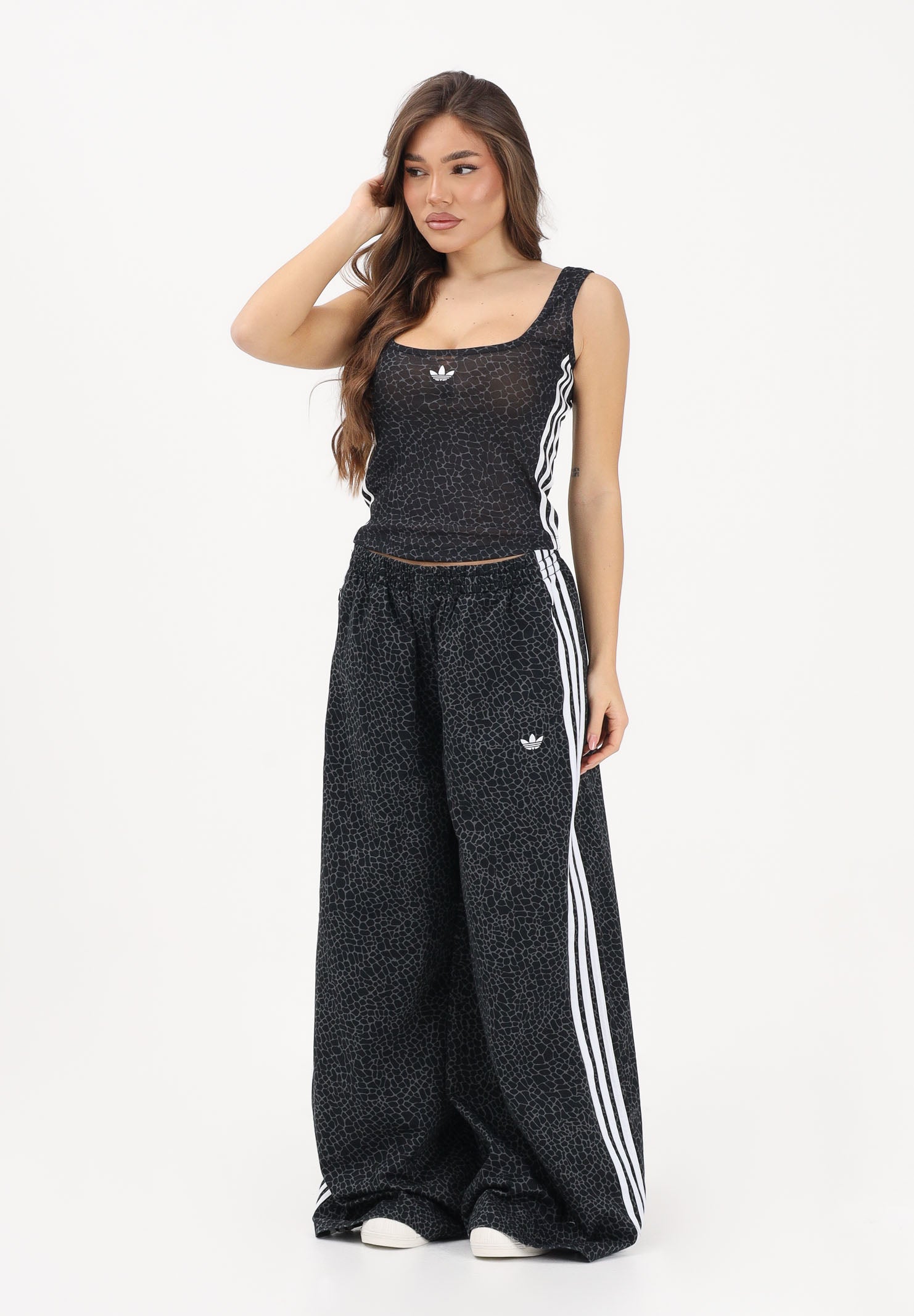 ADIDAS ORIGINALS Pantalone sportivo Firebird AOP Oversized nero da donna KD2816 . ADIDAS ORIGINALS 