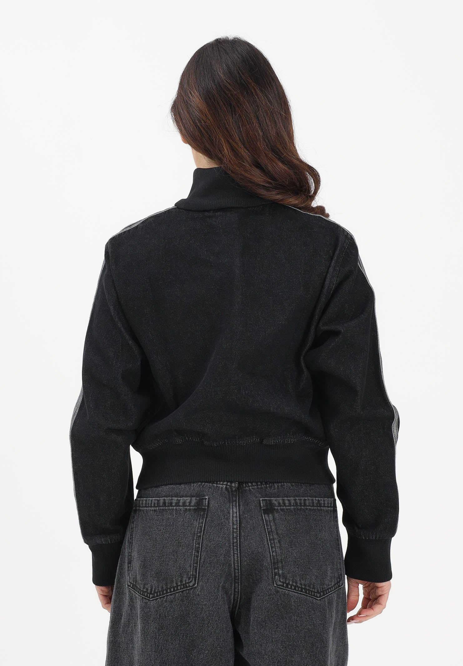 ADIDAS ORIGINALS Giubbotto Firebird in denim nero da donna KD2898 . ADIDAS ORIGINALS 
