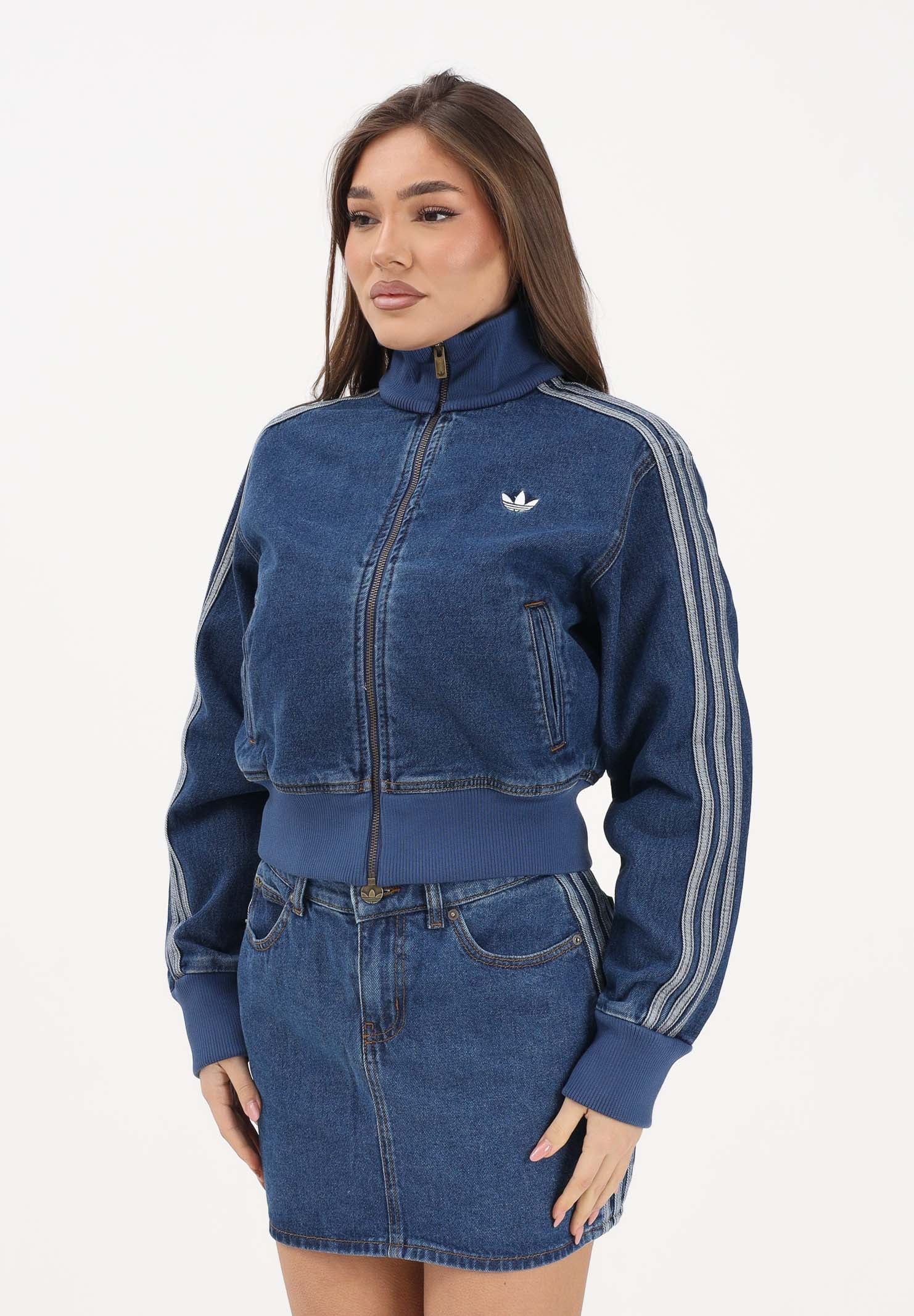 ADIDAS ORIGINALS Giubbotto Firebird in denim medio da donna KD2913 . ADIDAS ORIGINALS 