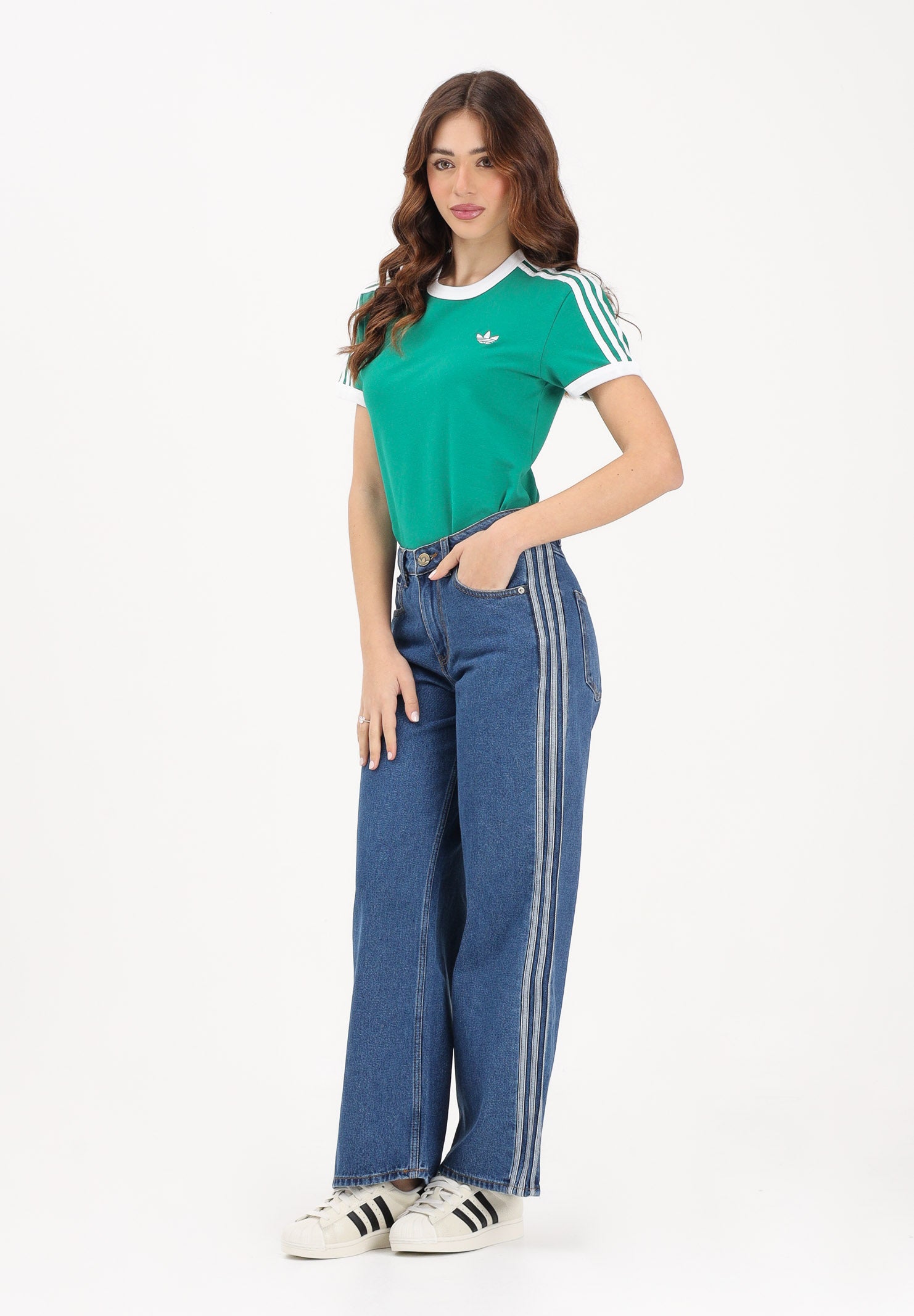 ADIDAS ORIGINALS Jeans FIREBIRD in denim medio da donna KD2935 . ADIDAS ORIGINALS 