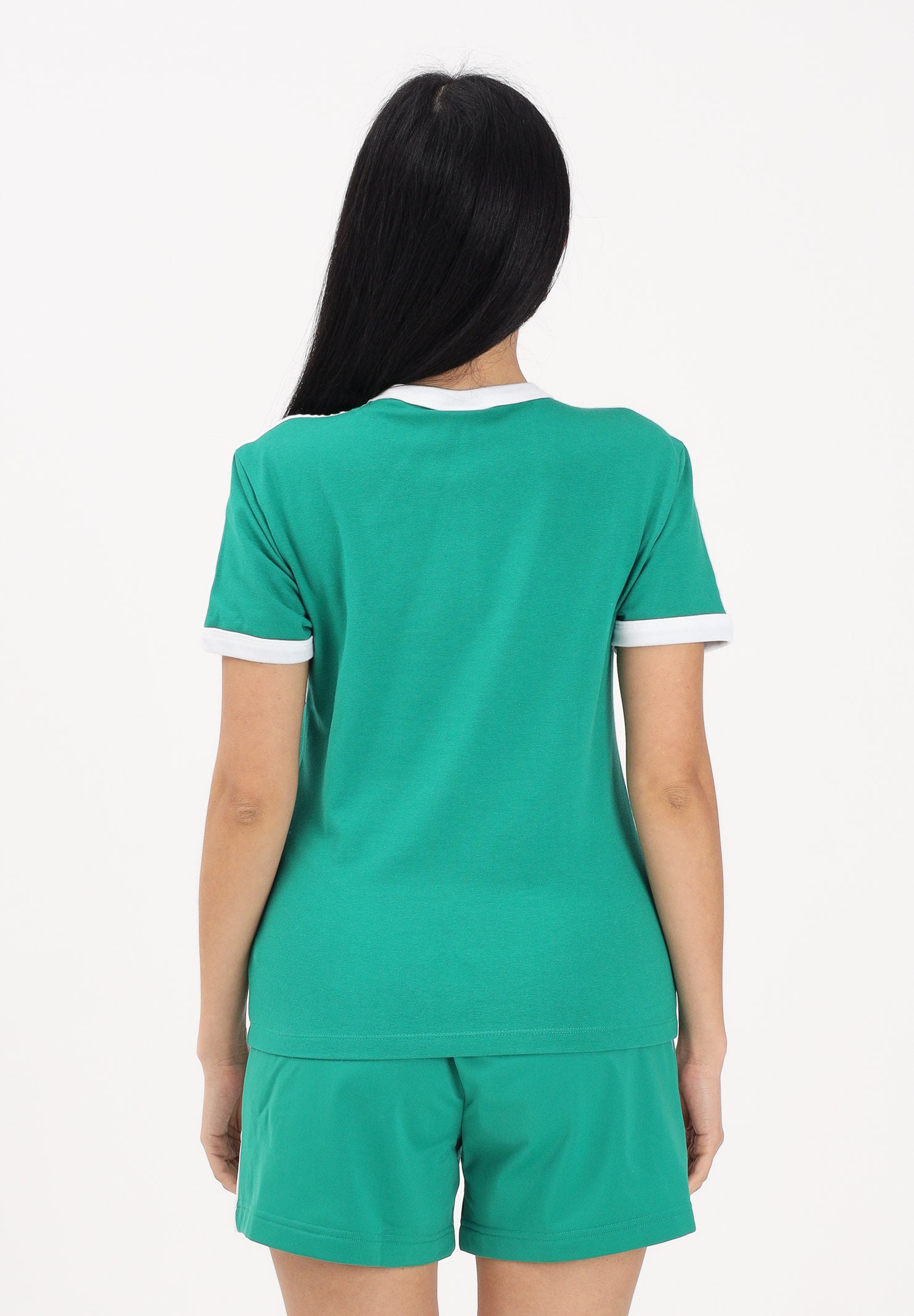 ADIDAS ORIGINALS T-shirt a manica corta 3-Stripes verde da donna KD3681 . ADIDAS ORIGINALS 