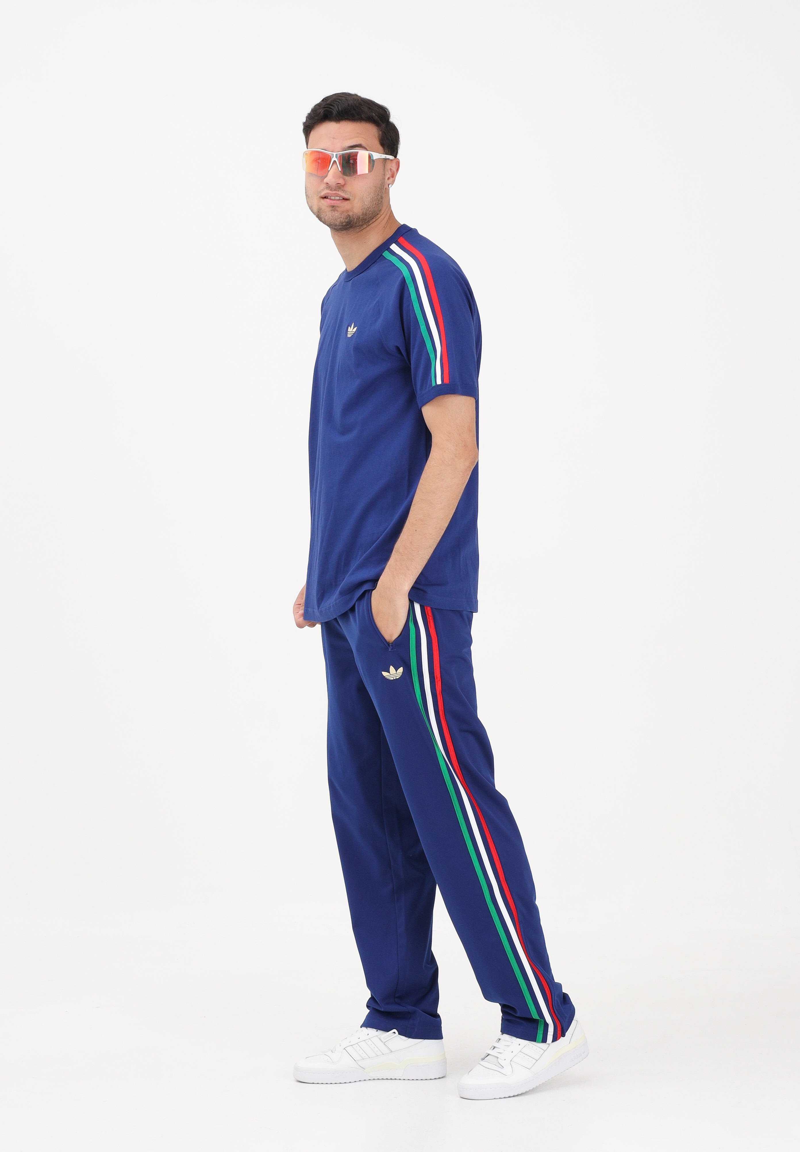 ADIDAS ORIGINALS pantaloni sportivi Firebird Track Pants Victory Blue / Bold Green / White blu elettrico con dettagli verde, bianco e rosso uomo KD3835 . ADIDAS ORIGINALS 