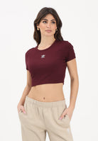 ADIDAS ORIGINALS T-shirt a manica corta ESS RIG bordeaux da donna KD3838 . ADIDAS ORIGINALS 