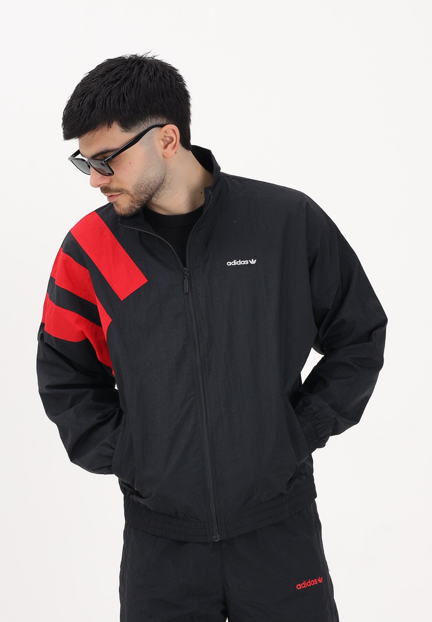 ADIDAS ORIGINALS Giacca a vento ARCHIVE BLOCKED nera da uomo KD4069 . ADIDAS ORIGINALS 