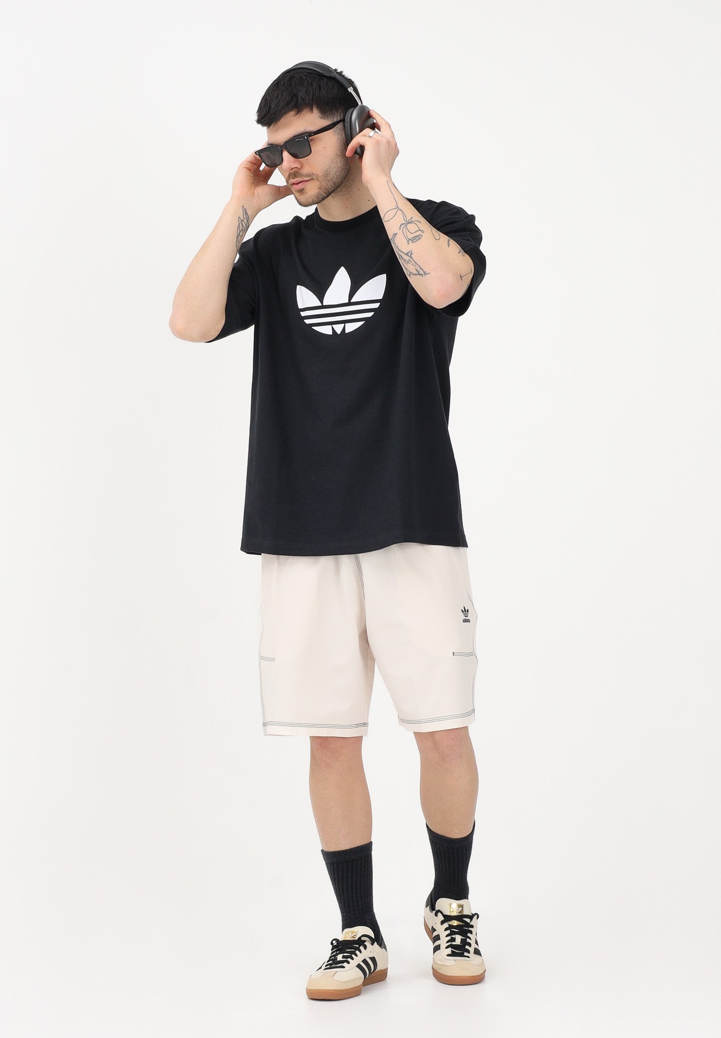 ADIDAS ORIGINALS T-shirt a manica corta ADICOLOR TREFOIL nera da uomo KD4091 . ADIDAS ORIGINALS 