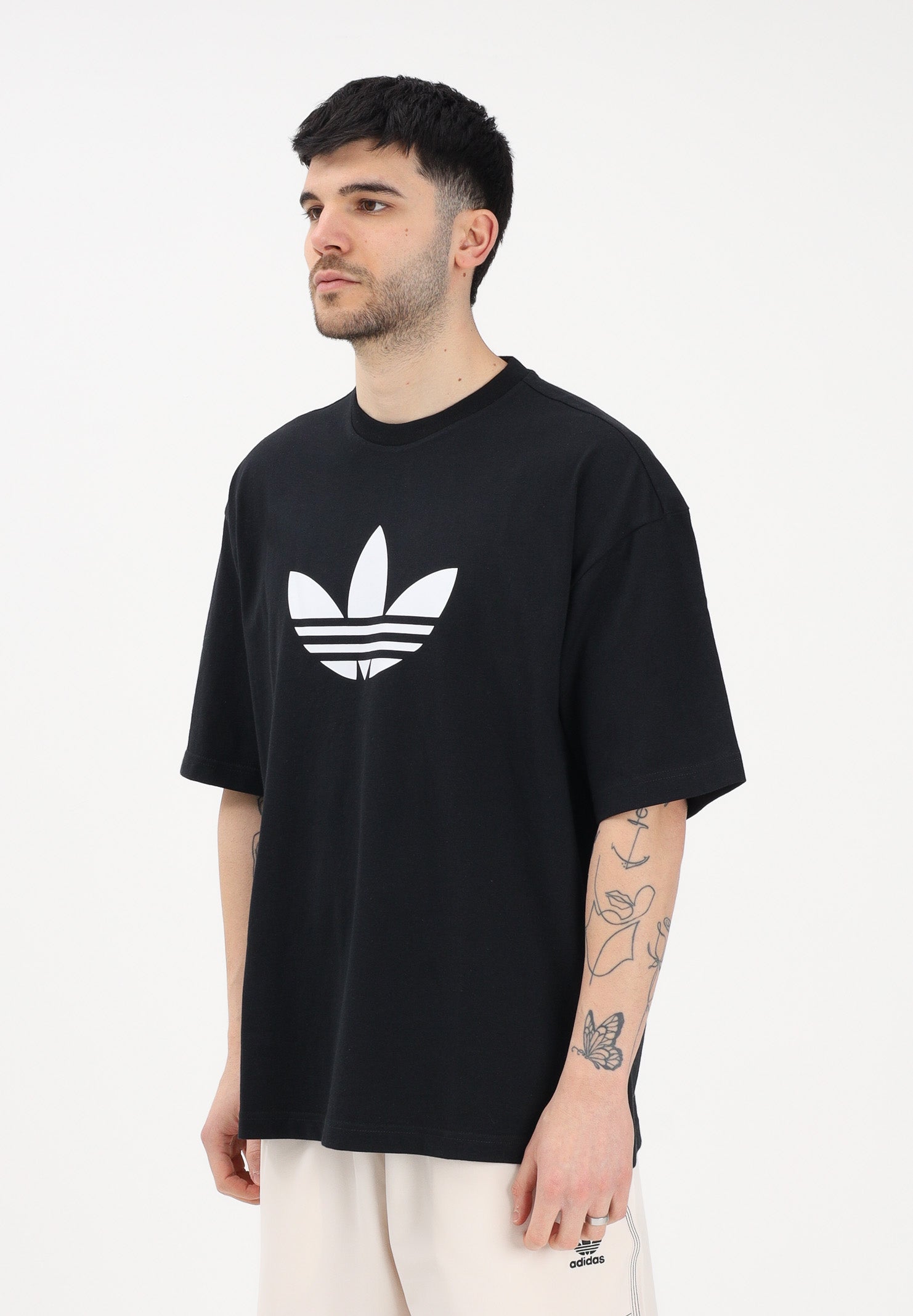 ADIDAS ORIGINALS T-shirt a manica corta ADICOLOR TREFOIL nera da uomo KD4091 . ADIDAS ORIGINALS 