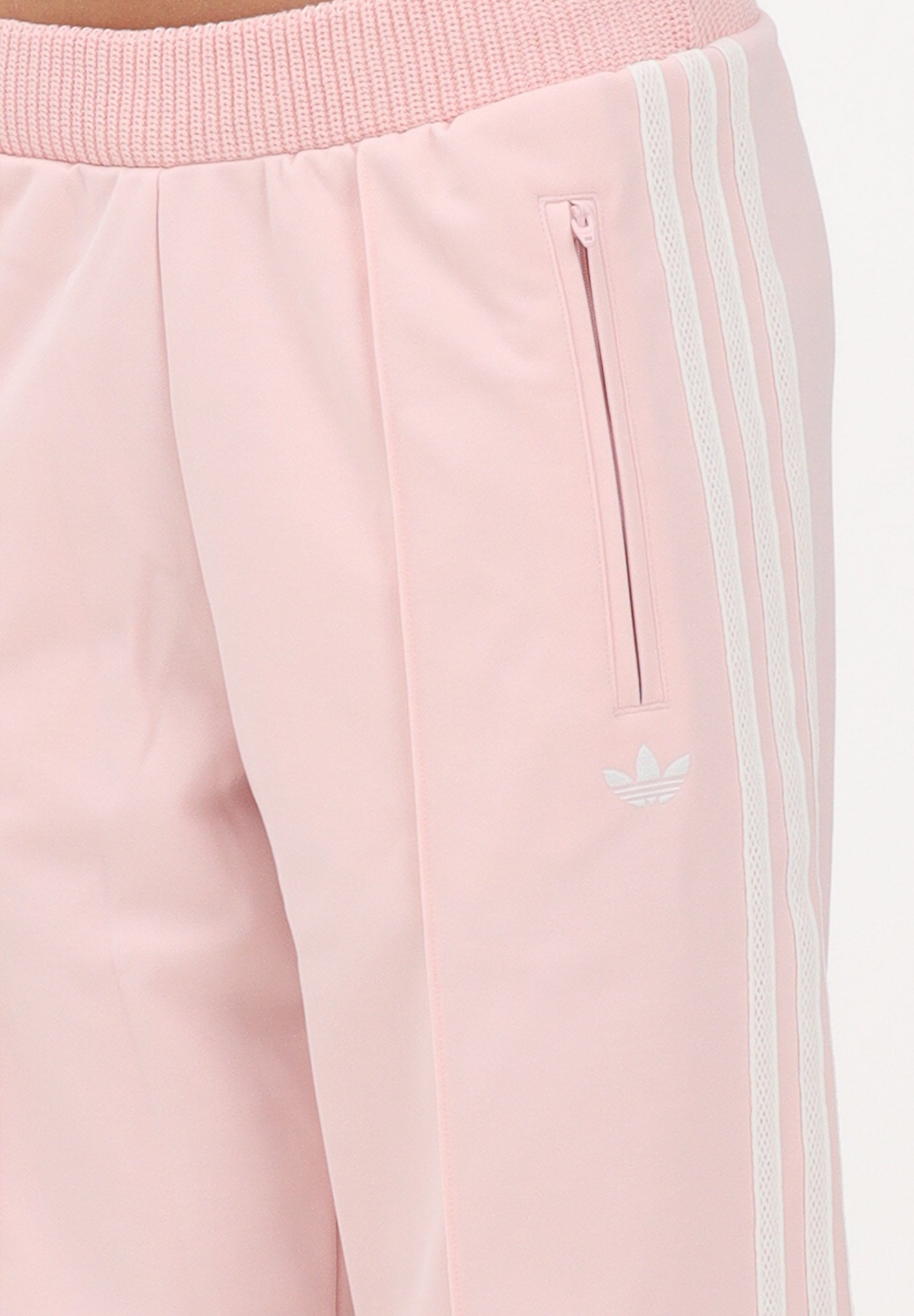 ADIDAS ORIGINALS Pantalone sportivo Firebird rosa da donna con dettagli in maglia all'uncinetto KD4315 . ADIDAS ORIGINALS 