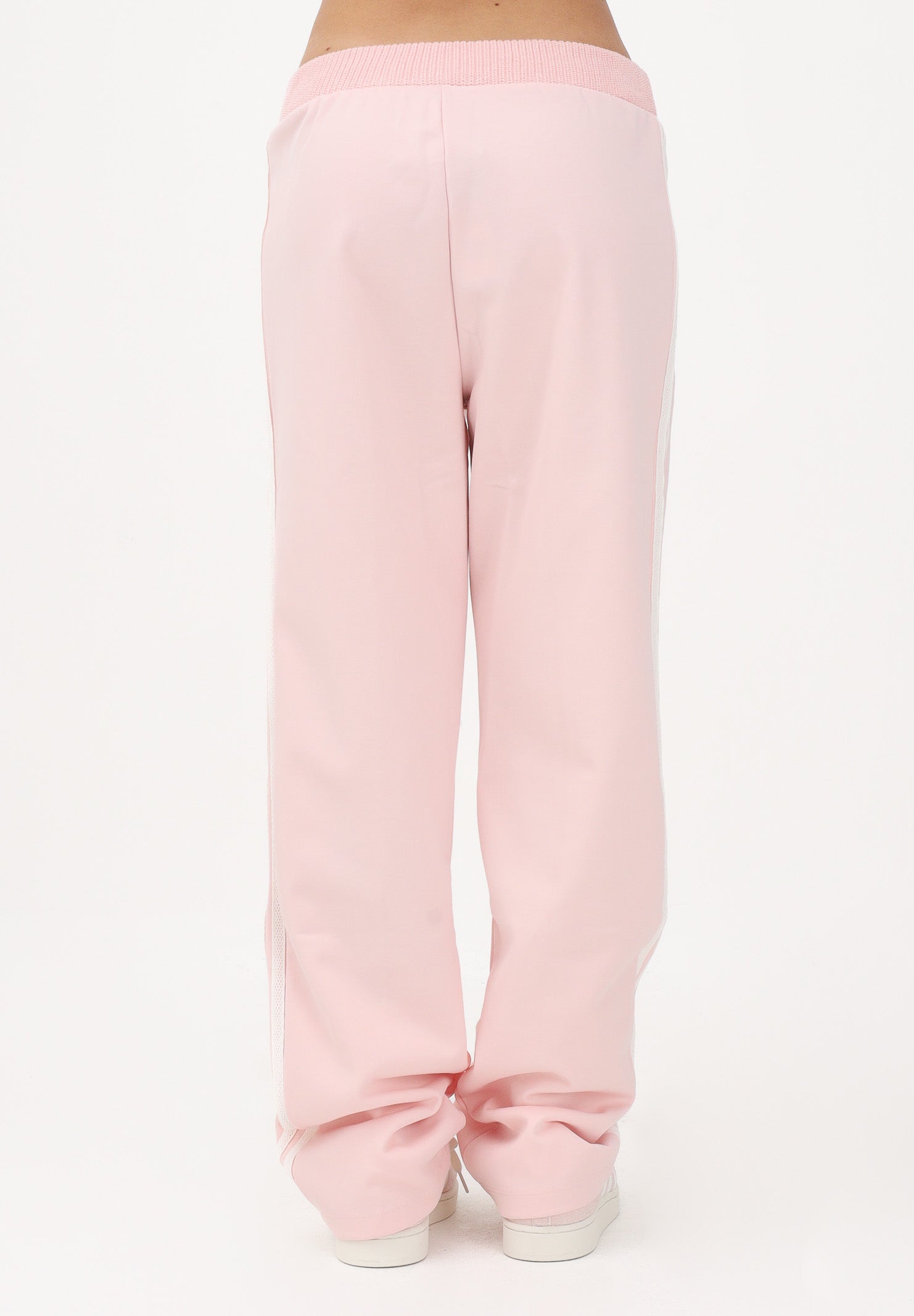 ADIDAS ORIGINALS Pantalone sportivo Firebird rosa da donna con dettagli in maglia all'uncinetto KD4315 . ADIDAS ORIGINALS 