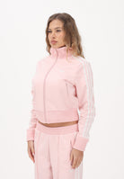 ADIDAS ORIGINALS Felpa con zip Firebird rosa da donna con dettagli in maglia all'uncinetto KD4321 . ADIDAS ORIGINALS 
