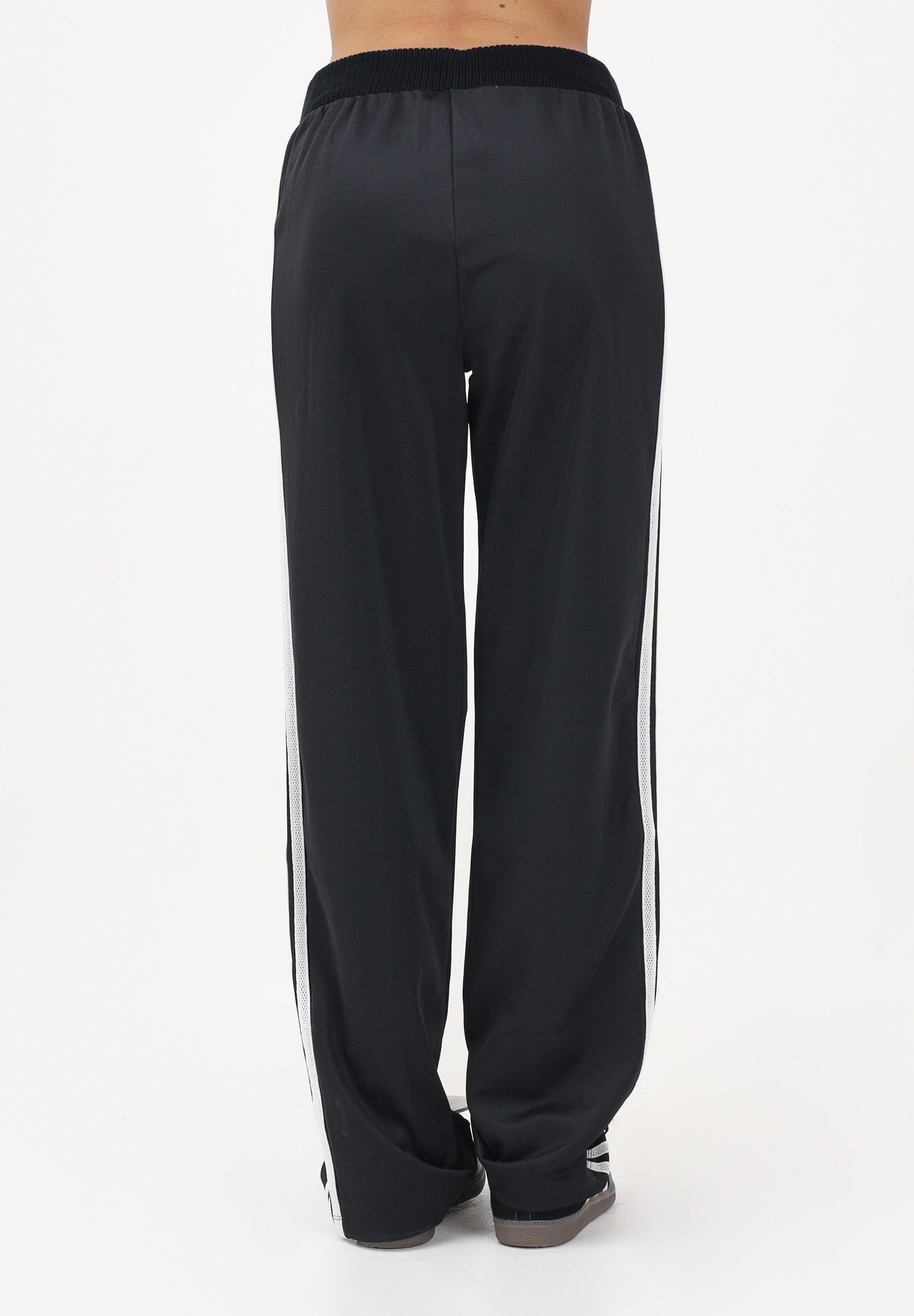 ADIDAS ORIGINALS Pantalone sportivo Firebird nero da donna con dettagli in maglia all'uncinetto KD5443 . ADIDAS ORIGINALS 