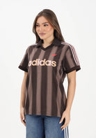 ADIDAS ORIGINALS Polo a manica corta Twill Football marrone da donna KD5450 . ADIDAS ORIGINALS 