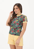 ADIDAS ORIGINALS T-shirt a manica corta ADIDAS ORIGINALS X LIBERTY LONDON 3 STRIPES nera da donna KD5560 . ADIDAS ORIGINALS 