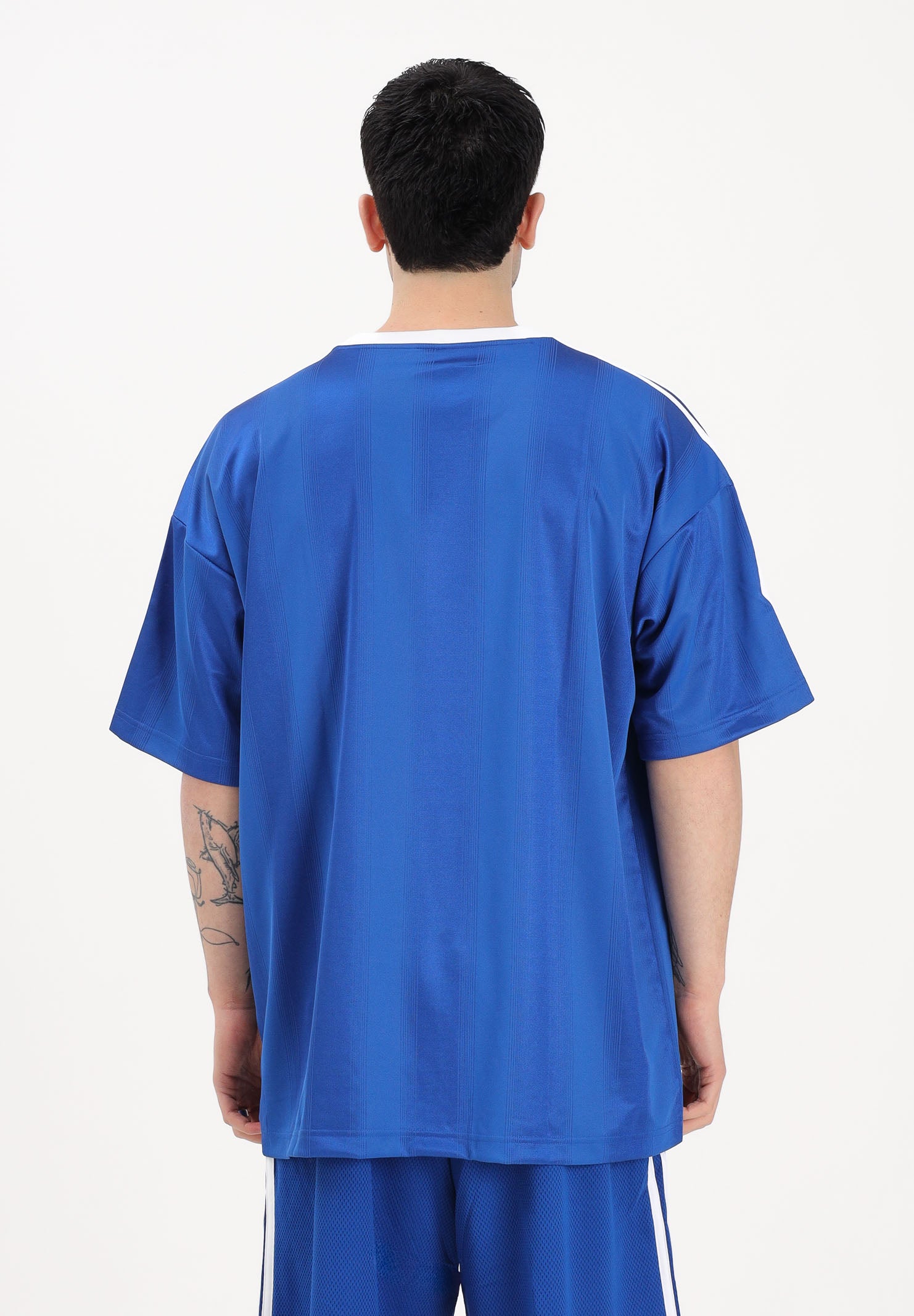 ADIDAS ORIGINALS T-shirt a manica corta Adicolor Jacquard Jersey blu da uomo KD5828 . ADIDAS ORIGINALS 