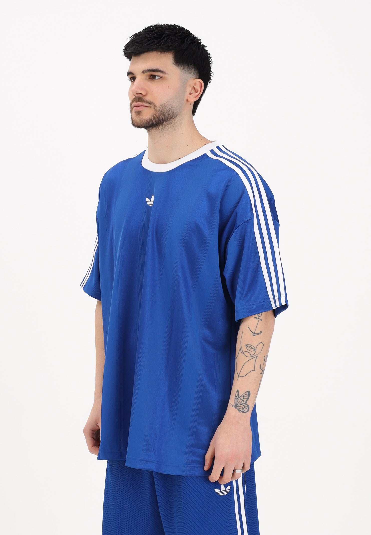 ADIDAS ORIGINALS T-shirt a manica corta Adicolor Jacquard Jersey blu da uomo KD5828 . ADIDAS ORIGINALS 