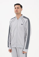 ADIDAS ORIGINALS Felpa con zip Adicolor 2.0. grigia e blu da uomo KD5839 . ADIDAS ORIGINALS 