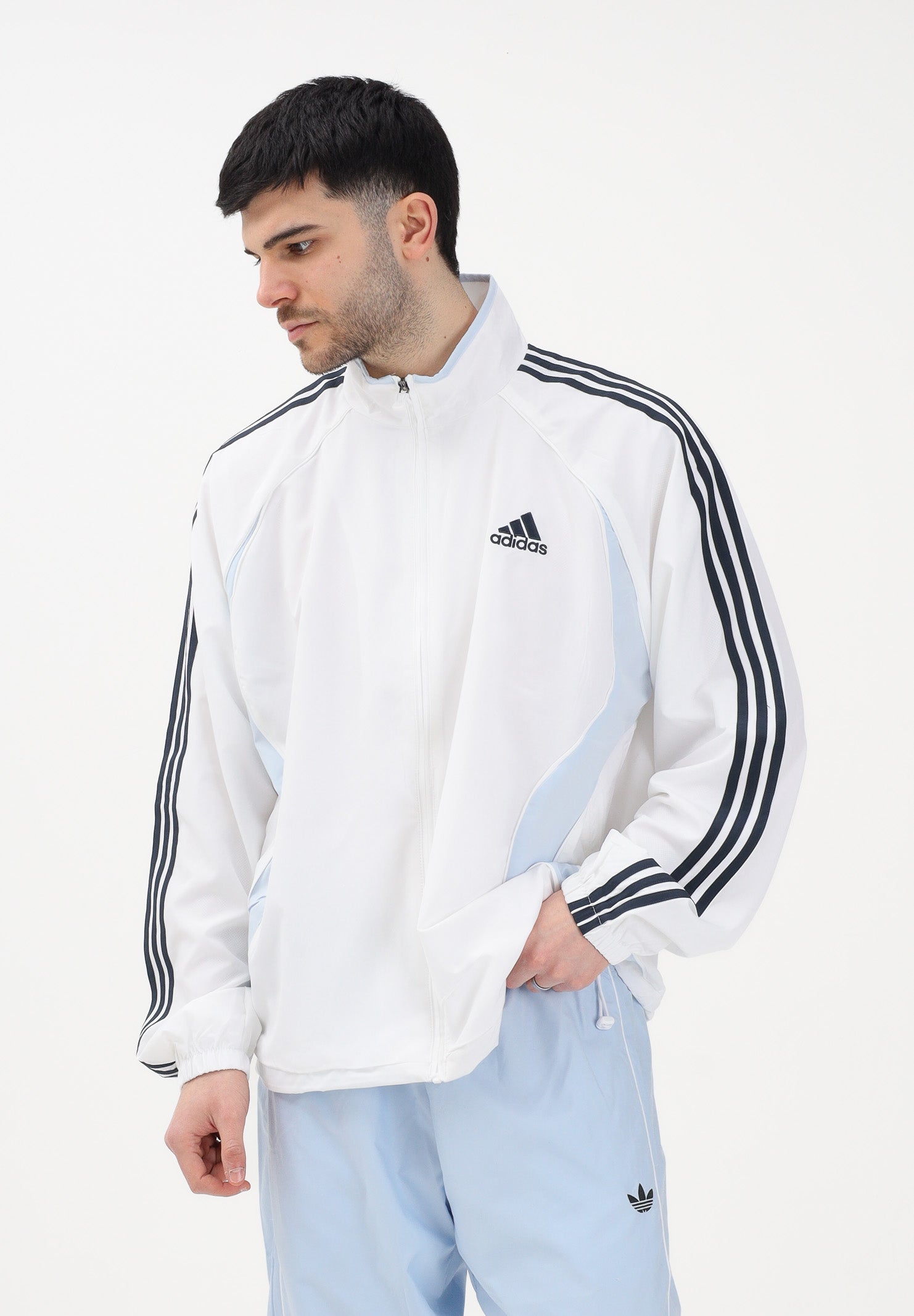 ADIDAS ORIGINALS Giacca a vento Teamgeist Adicolor bianca da uomo KD5857 . ADIDAS ORIGINALS 
