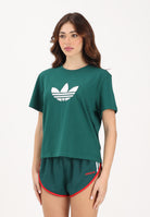 ADIDAS ORIGINALS T-shirt a manica corta TREFOIL verde da donna KD6227 . ADIDAS ORIGINALS 