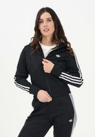 ADIDAS ORIGINALS Felpa con zip in pile FIREBIRD CLASSIC nera da donna KD7981 . ADIDAS ORIGINALS 