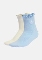 ADIDAS ORIGINALS Calzini (2 paia) RUFFLE QUARTER azzurro e panna da donna KD8368 . ADIDAS ORIGINALS 