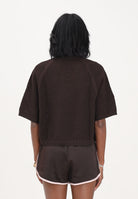 ADIDAS ORIGINALS Polo a manica corta in maglia marrone da donna KE0198 . ADIDAS ORIGINALS 