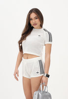 ADIDAS ORIGINALS Maglia a manica corta KNITTED CROCHET CALI bianca da donna<BR/> KE0200 . ADIDAS ORIGINALS 