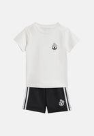 ADIDAS ORIGINALS completino Set T-shirt e short bianco e nero da neonato KE0476 . ADIDAS ORIGINALS 